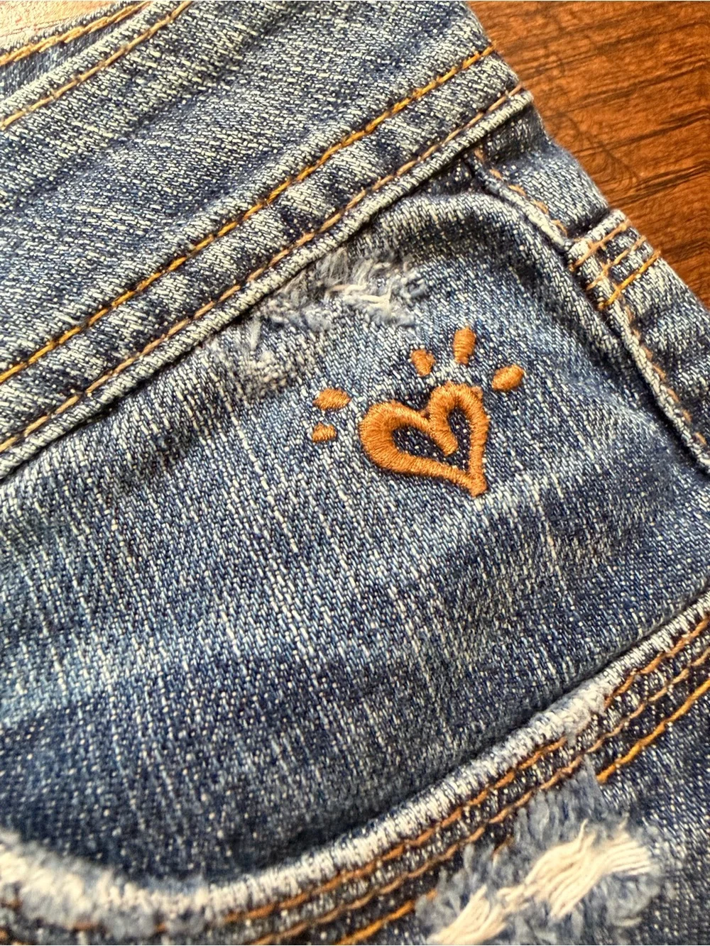Distressed Denim Cuffed Shorts – Justice